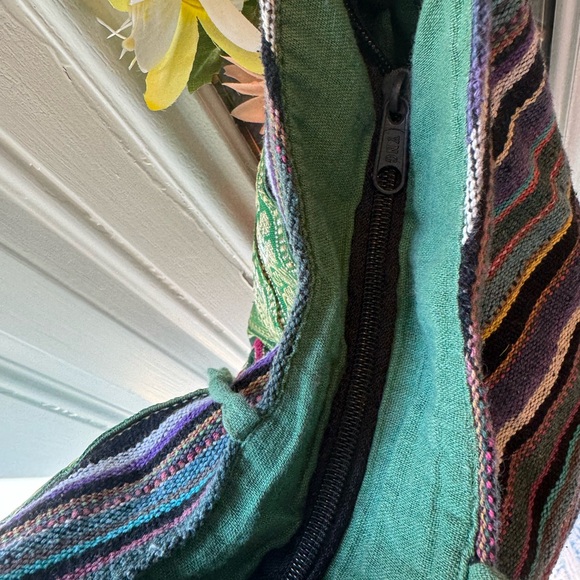 Elephant Bag Crossbody Pink Green Purple Fabric - Picture 6 of 7